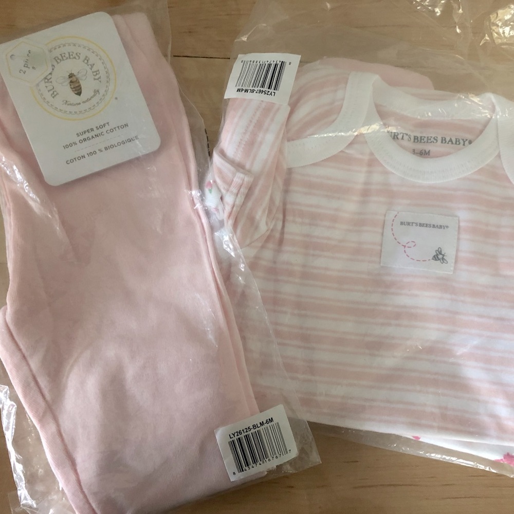 NWT Burt’s Bees Onesies and Pants 3-6 Months